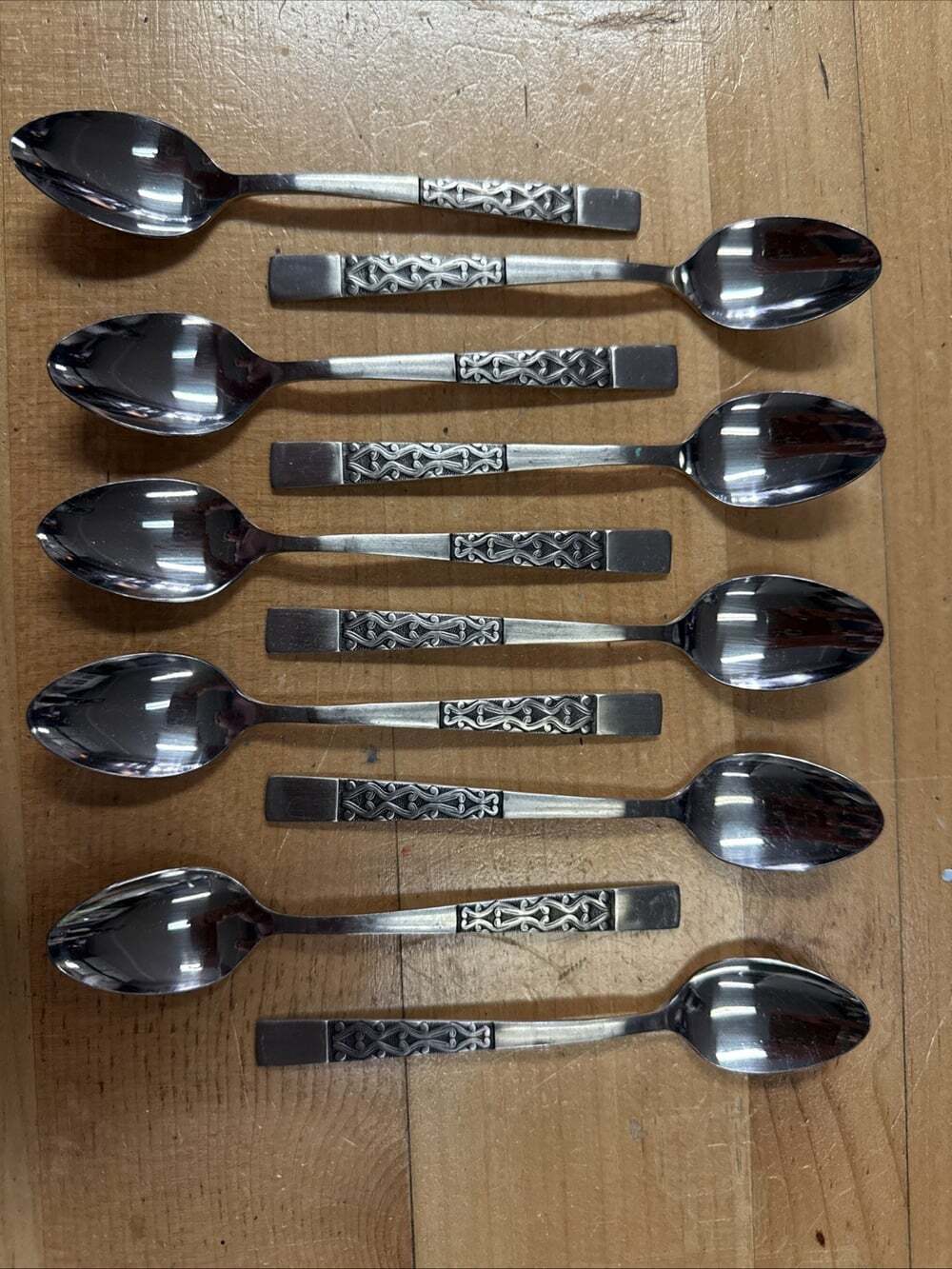 10 Teaspoon National Intermezzo Glossy Stainless Scrolls Korea B1